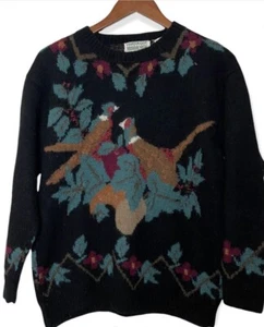 VTG charter Club Wool Hand Knit Quail Hunting Sweater Western Equestrian Ralph - Picture 1 of 4