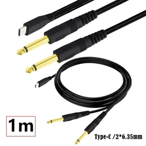 Câble Audio USB C vers Double 6,35mm 1/4" TS Mono Y-Splitter pour Smartphone Tablette - Photo 1 sur 6