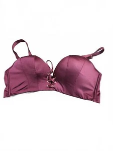 Fall Sweet Add 2 Cups,Stylish Lace-Up Push-Up Bra - Burgundy, Size 38D - Picture 1 of 1