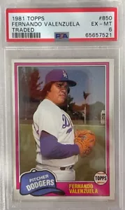 1981 Topps Fernando Valenzuela #850 Rookie RC PSA 6 - Picture 1 of 2