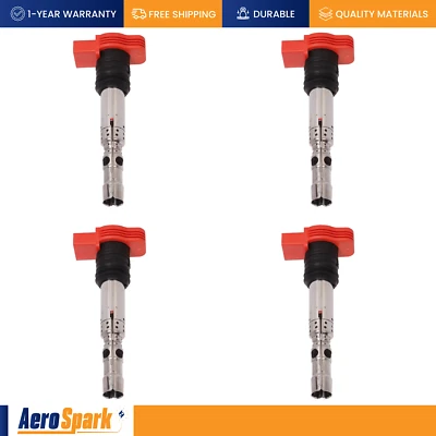 Set of 4 Ignition Coil For 2002-2006 AUDI A4 A6 Quattro 3.0L C1471 UF483 - Image 1 of 4