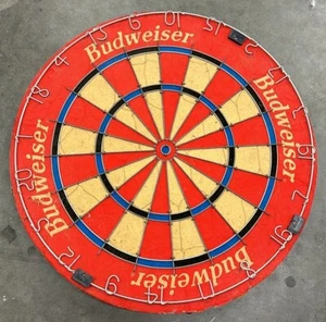 Vintage Cork Budweiser Dart Board 18in Mid Century Single Sided - Picture 1 of 3