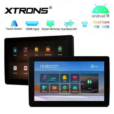 2Pcs 11.6" Android 11 4-Core Touch Screen IPS Car Headrest Monitor Wifi USB FM - Image 1 of 4