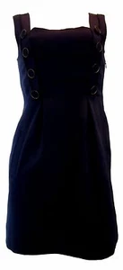Moulinette Soeurs Anthropologie Navy Blue Pinafore Decorative Buttons Size 6-8 - Picture 1 of 3