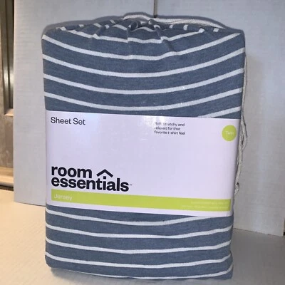 Juego de sábanas tamaño doble azul/blanco a rayas objetivo nuevo Foto 1 de 4