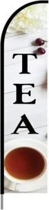 Tea Sign Feather Flag Swooper Banner Pole Kit Outdoor Advertising Display, 15ft - Picture 1 of 5