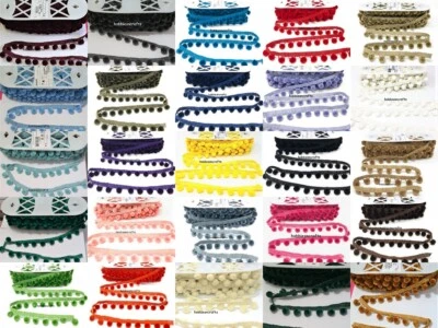 Simplicity Luxury Velvet Feel large Pom Pom trim 1.5 cm balls 3 cm drop 1 METRE - Image 1 of 4