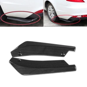 2pcs Car Rear Bumper Lip Diffuser Splitter Canard Scratch Protector Black - Picture 1 of 12