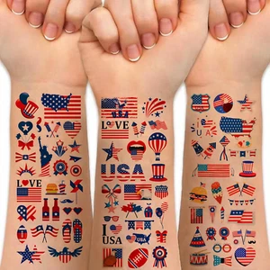 80PCS American Flag Temporary Tattoos 4th of July Patriotic Party Supplies - Picture 1 of 8
