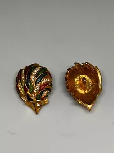 Autumn Elegance: Gold-Tone hedgehog Decorative Button with Enamel & Rhinestone - Picture 1 of 1