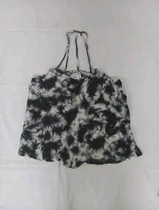 NO BOUNDARIES Black & White Tie Dye Strap Top Size LG(11-13) NEW - Picture 1 of 9