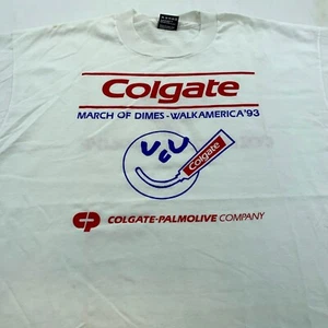 vintage 1993 COLGATE TOOTHPASTE MARCH OF DIMES WALK AMERICA T-Shirt XL thin 90s - Picture 1 of 9