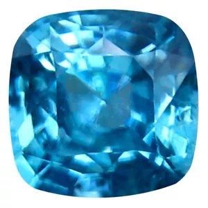 2.42 ct Cushion (7 x 7 mm) Unheated / Untreated Cambodia Blue Zircon Gemstone - Picture 1 of 1
