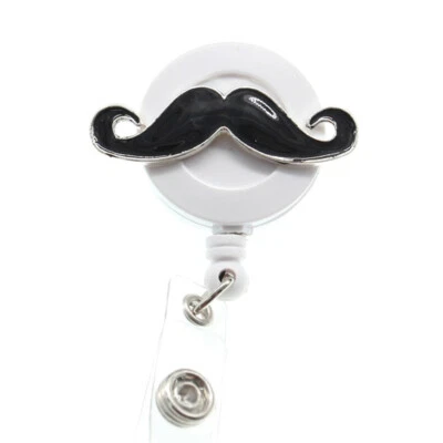 2pcs/lot Enamel Moustache Shape Badge Reel for Nurse Student ID Badge Holder - Imagem 1 de 4