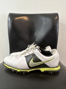 Zapatos de golf Nike Flywire Lunarlon 418471-106 blancos negros amarillos EE. UU. para hombre talla 10 - Imagen 1 de 7