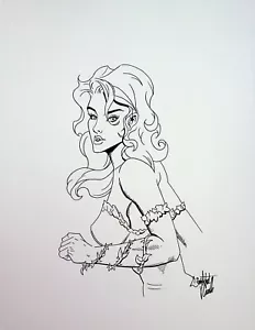 Poisin Ivy DC Comics Jonathan Carrillo signiertes handgestifttes Pin-Up 8,5"x11" - Bild 1 von 3