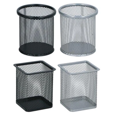 Desk Tidy Mesh Pen Pot Metal Holder Pencil Stationery Office Organiser Storage - Image 1 of 4