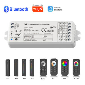 Bluetooth LED Controller RF Remote Control Tuya APP for 12V 24V 5050 RGBW RGBCCT