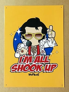 Letrero de pared de metal lata Weenicons Elvis Presley I'm All Shook Up - Imagen 1 de 1