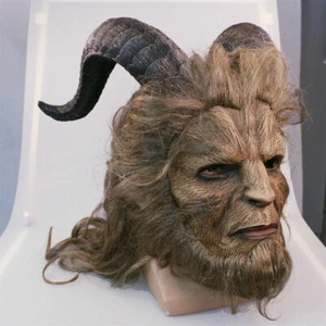Cosplay Beauty And The Beast Mask Prince Horror Beast Long Hair Masquerade Mask - Picture 1 of 7
