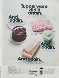 1966 Tupperware Kracker cracker keeper Crisp It cake taker vintage ad - Picture 1 of 1