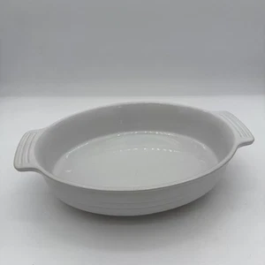 LE CREUSET Blanco Ovalado Plato para Hornear Gres Au Gratin 8" x 12" - Imagen 1 de 6