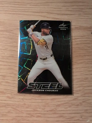 2023 Leaf Trinity Mega Box - Steel Jackson Chourio #S-37 Silver Lazer (RC) - Image 1 of 2
