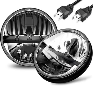 DOT Approved 7 round led headlights Hi/Low Sealed Heam Compatible with Wrangler - Picture 1 of 7