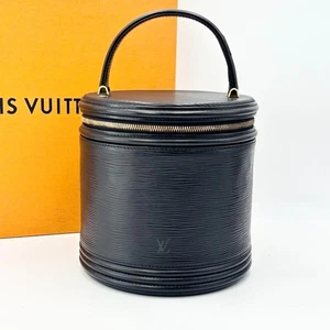 LOUIS VUITTON Black Noir Leather Epi Cannes Handbag Vanity used No Box - Picture 1 of 10