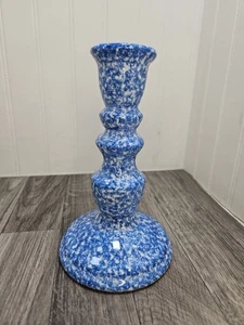 Vintage N.S. Esponja para candelabros Gustin Co. BLUE STIPPLE 7 1/2 pulgadas - Imagen 1 de 7