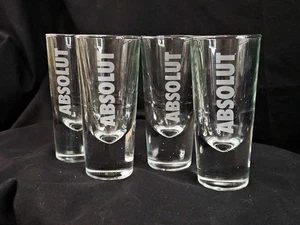 [RARE] - ABSOLUTE VODKA - Giant Shot Glass 40ml - Set of 4 - Collectable - Picture 1 of 5