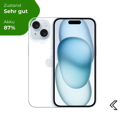 Apple iPhone 15 Plus 128GB Blau, Sehr gut - Refurbished, 24 Monate Garantie - Bild 1 von 4