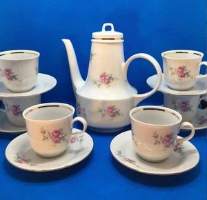 Vintage Henneberg Porzellan 1777 German Democratic Republic Tea /Espresso Set - Picture 1 of 19