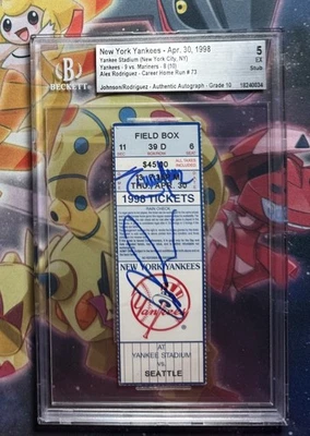 Alex Rodriguez 73rd MLB HR 4/30/1998 Ticket Stub Signed By ARod & Randy Johnson - Image 1 of 2