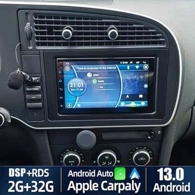 Radio estéreo navegación GPS reproductor FM BT de 7" para SAAB 9-3 93 2007-2011 Android 13 Foto 1 de 4