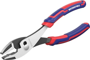 8" Slip Joint Pliers CR-V Steel Soft Grip Rust Resistant 3-Zone Jaw Tool - Picture 1 of 11