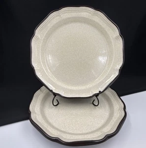 MIKASA ITALIAN TERRACE E8901 Set Of (2) Antique White 10 7/8” Dinner Plates•NICE - Picture 1 of 14