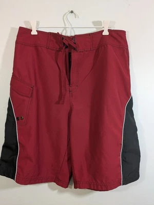 Pantalones Cortos BKE Wet Board Para Hombres 36 Rojo Negro Bañador Bolsillo Foto 1 de 4