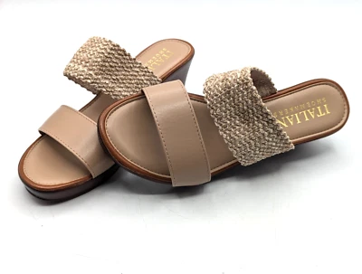 Zapatero italiano Yamari mujer talla 8 beige sin cordones en cuña Foto 1 de 4