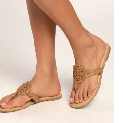 DV Dolce Vita Gotie Sandals Cork Details Leather Medallion size 8 Flats - Изображение 1 из 4