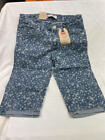 Levi&#39;s Skimmer Capri Flower Jeans Girls Size 12 Reg Adjustable Waist NWT 12&quot; ins
