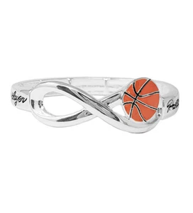 Sports Theme Protect this Player Basketball Stretch Bracelet for Women - Picture 1 of 2