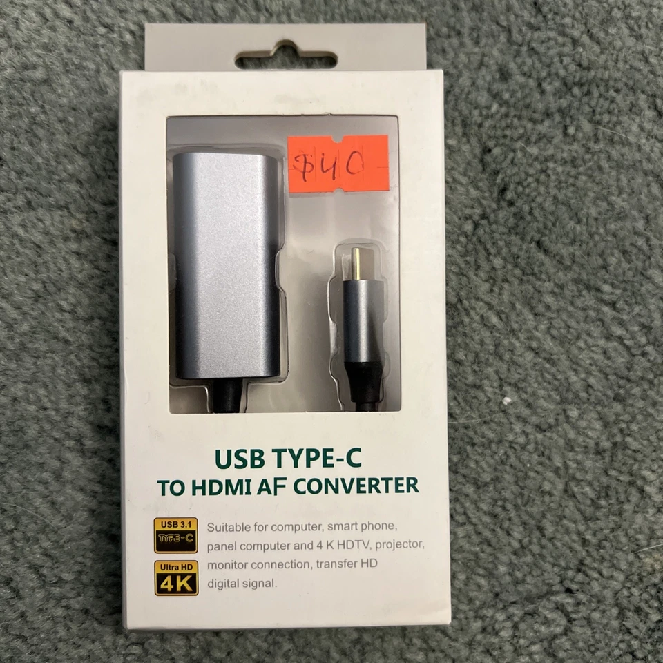 USB-C to HDMI 0.15 m Adapter - Black/Silver - Image 1 of 2