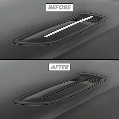 Superposición de vinilo apagón eliminación de cromo para Kia Stinger 2018-23 capó ventilación moldura Foto 1 de 4