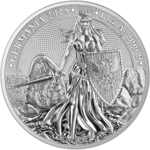 1 oz 999 Silber 5 Mark Germania 2025 in Kapsel mit CoA - Bild 1 von 3
