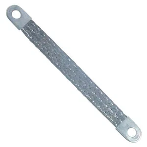 Correa de unión trenzada calibre 4 de 8 pulgadas se adapta a pernos de 3/8" - Hecha en EE. UU. - Imagen 1 de 1