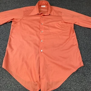 Vtg Bentley by Jayson Shirt Mens 16 Large Peach Permanent Press 70s Button Up - Picture 1 of 13