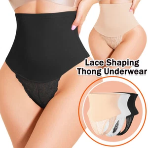Women High Waist Thong Panties Tummy Control Body Shaper Butt Lifter Shapewear - Picture 1 of 23
