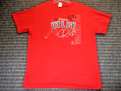 Philadelphia Phillies Chase Utley Shirt Men's Size L Large Red Baseball T Shirt - Image 1 of 4