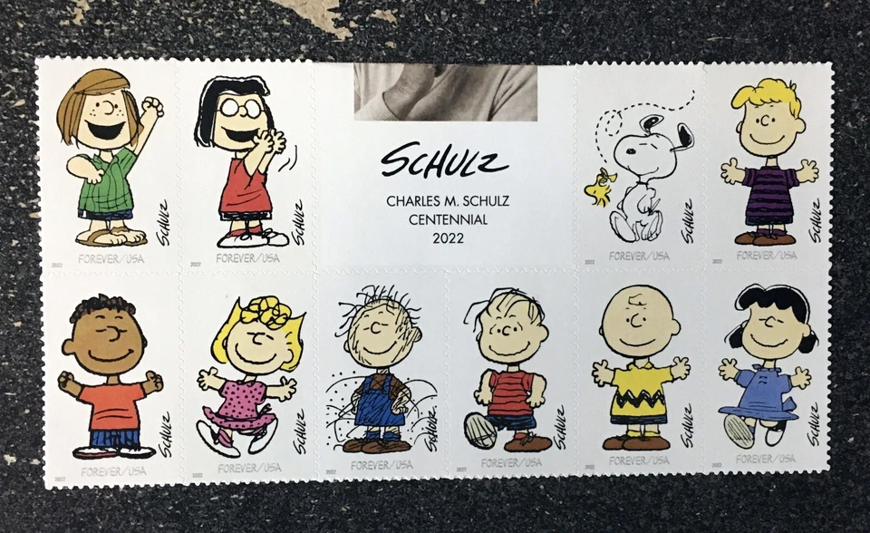 2022USA #5726 Forever Charles M Schulz - Bottom Block 10  charlie brown peanuts - Image 1 of 1
